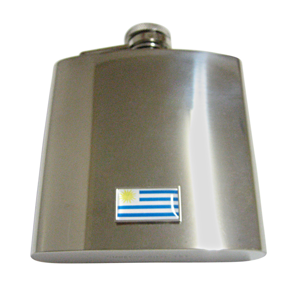 Thin Bordered Uruguay Flag 6oz Flask - image 1